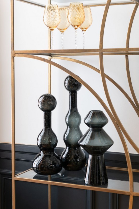 Jolipa Vase Carol Verre Noir.