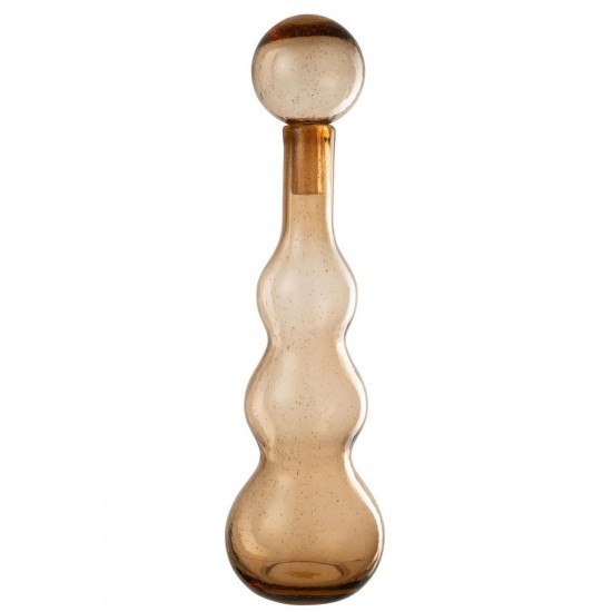 J Line Flacon Bouchon Carol Verre Caramel Large L15xB15xH52 cm Jline 58059 by Jolipa 58059.