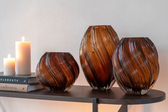 Jolipa Vase Carol Verre Marron Small.