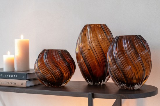 Jolipa Vase Carol Verre Marron Large.