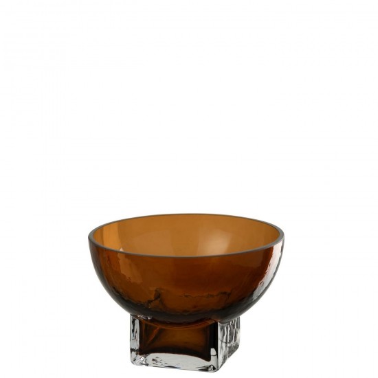 J Line Vase Carol Verre Marron Small L20xB20xH13 cm Jline 58069 by Jolipa 58069.
