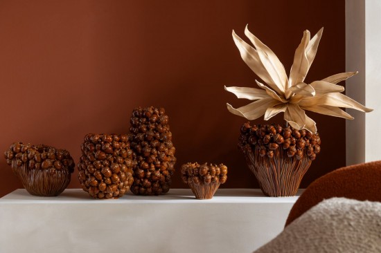 Jolipa Vase Karpo Irrégulier Grès Marron Small.