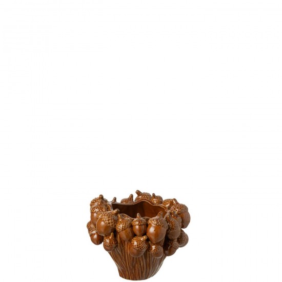 J Line Vase Karpo Irrégulier Grès Marron Small L21xB21xH16 cm Jline 58080 by Jolipa 58080.