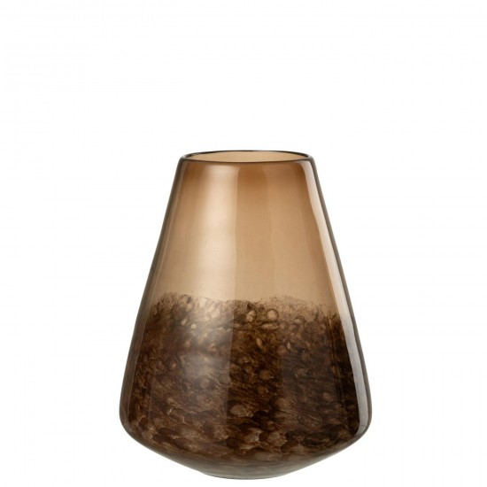 J Line Vase Cône Verre Marron Foncé Small L22xB22xH29 cm Jline 58100 by Jolipa 58100.