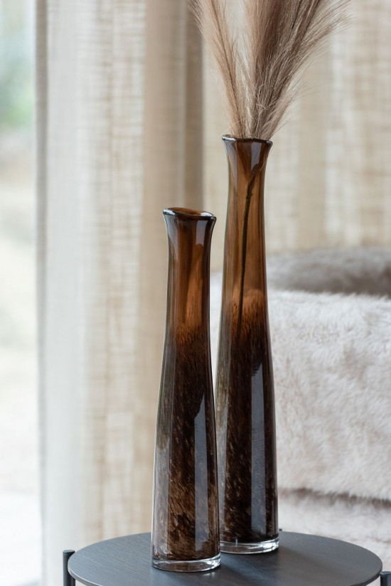 Jolipa Vase Cylindre Verre Marron Foncé Small.