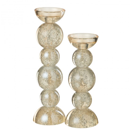 J-Line J Line Porte bougies Porte bougies Jolipa Chandelier Verre Champagne Large.