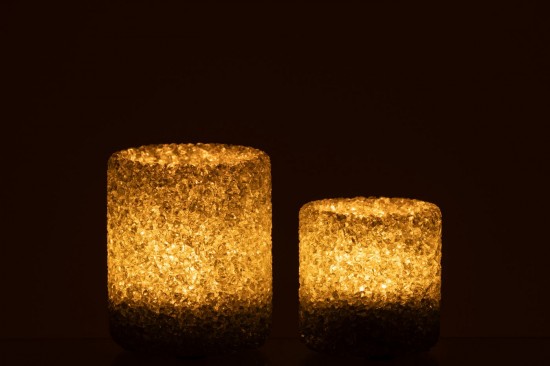 J-Line J Line photophores Jolipa Set De 2 Photophore Pierre Verre Vert Foncé.