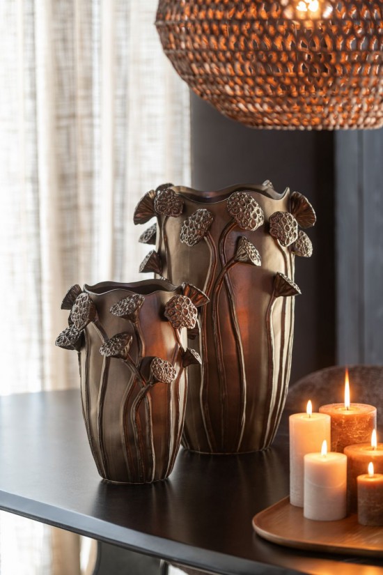 Jolipa Vase Lotus Pod Argile Cuivre Small.