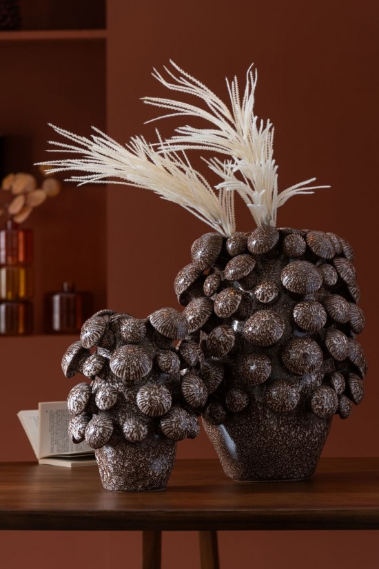 Jolipa Vase Fungi Argile Marron Large.