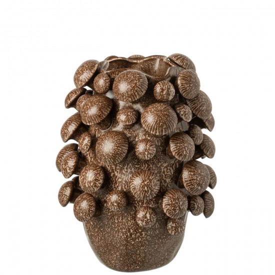 J Line Vase Fungi Argile Marron Large L34xB34xH46 cm Jline 58193 by Jolipa 58193.