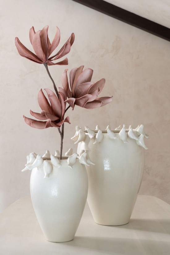 Jolipa Vase Budgie Argile Blanc Large.