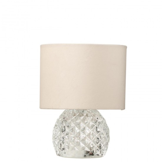 J Line Lampe De Table Verre Led Transparent L17xB17xH23 cm Jline 58213 by Jolipa 58213.