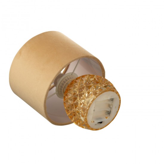 Jolipa Lampe De Table Verre Led Doré.