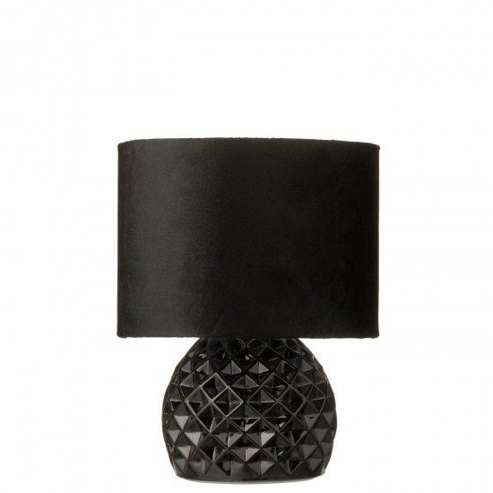 J Line Lampe De Table Verre Led Noir L17xB17xH23 cm Jline 58217 by Jolipa 58217.