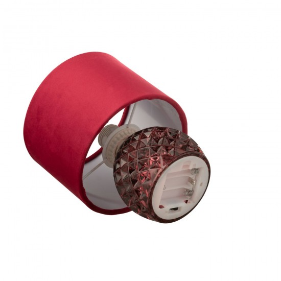 Jolipa Lampe De Table Verre Led Bordeaux.