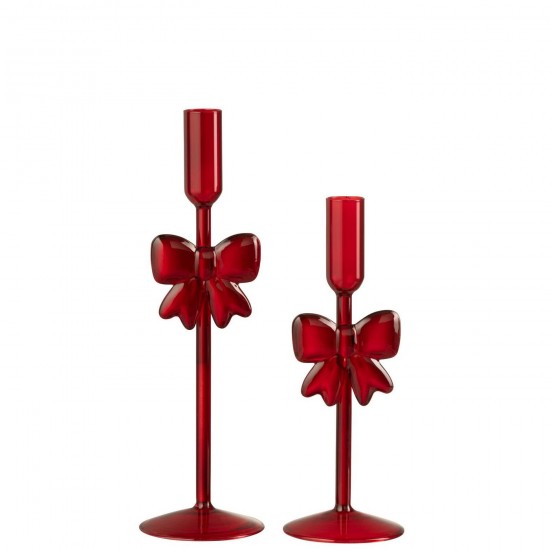 J Line Set De 2 Chandelier Verre Rouge Foncé L8xB8xH23 cm Jline 58220 by Jolipa 58220.