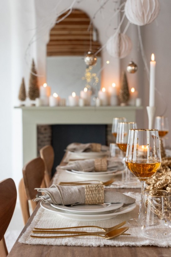 Jolipa Verre Pois Verre Transparent Doré.