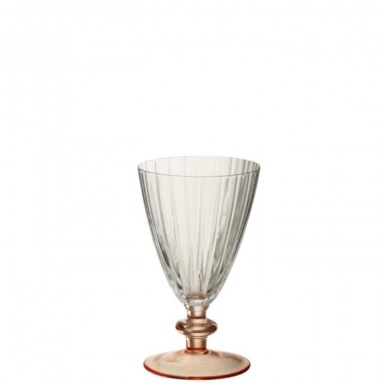 J Line Verre Ligné Verre Transparent Rose Saumon L9xB8xH15 cm Jline 58345 by Jolipa 58345 Prix par pièce.
