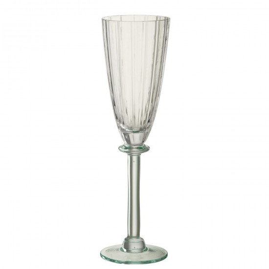 J Line Verre À Champagne Ligné Verre Transparent Vert Clair L7xB7xH25 cm Jline 58350 by Jolipa 58350 Prix par pièce.