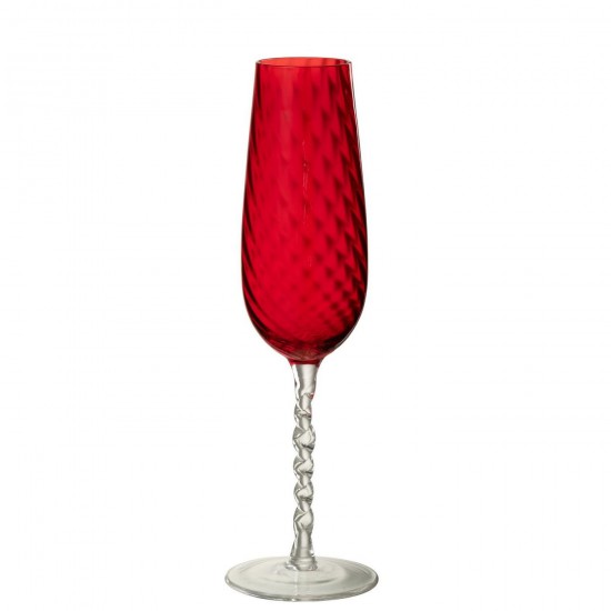 J Line Verre À Champagne Ligné Verre Rouge L5xB7xH25 cm Jline 58376 by Jolipa 58376 Prix par pièce.