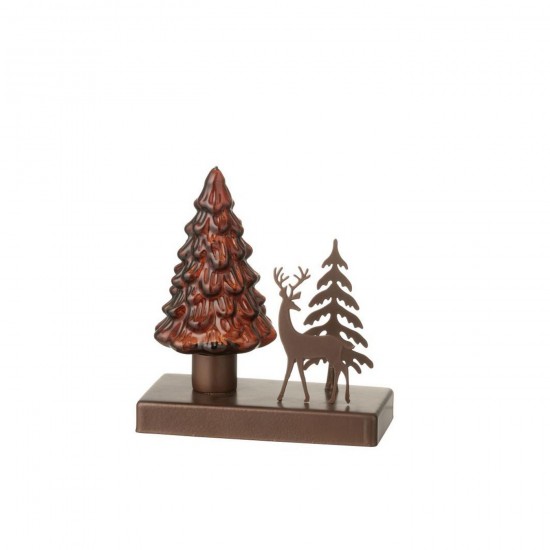 J Line Arbre Led Hiver Fer Rouille Marron L15xB8xH16 cm Jline 58392 by Jolipa 58392.
