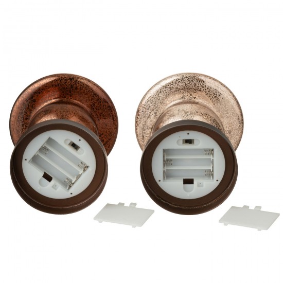 Jolipa Champignon Led Sur Socle Verre Marron Champagne Large Assortiment De 2.