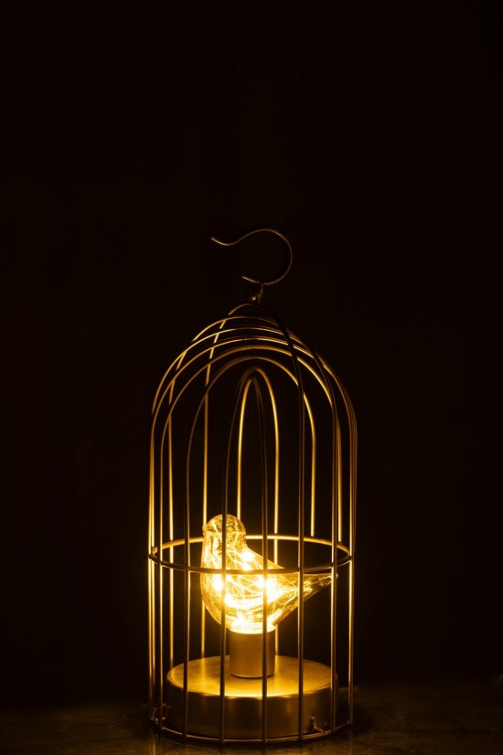 J-Line J Line Lampes LED Lampe LED Jolipa Oiseau Led Cage Fer Doré.