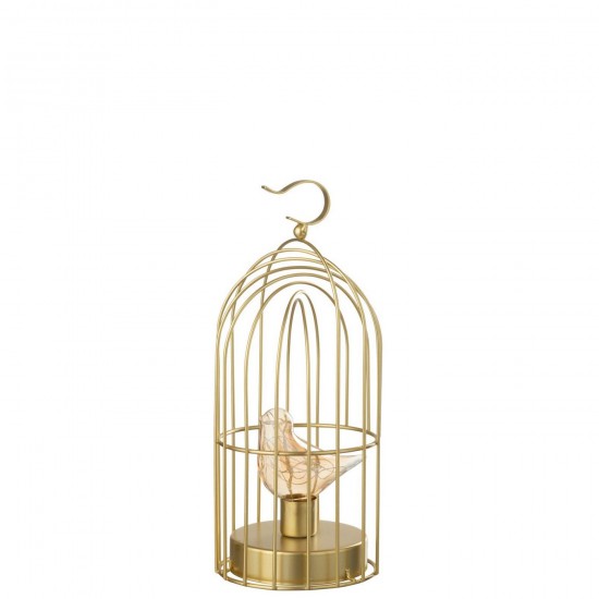 J Line Oiseau Led Cage Fer Doré L13xB13xH30 cm Jline 58412 by Jolipa 58412.