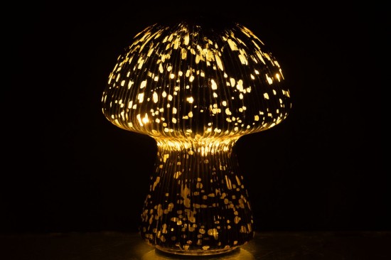 J-Line J Line hivers Jolipa Champignon Led Ligné Verre Marron.