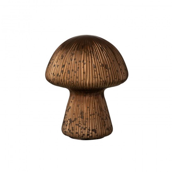 J Line Champignon Led Ligné Verre Marron L16xB16xH21 cm Jline 58415 by Jolipa 58415.
