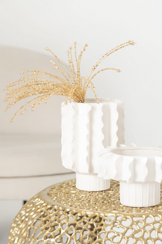 Jolipa Vase Helix Rond Céramique Blanc Medium.