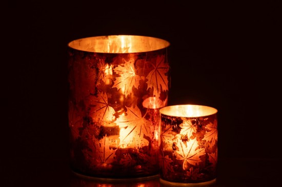 J-Line J Line Porte bougies Porte bougies Chandelier Verre Rouille Large.