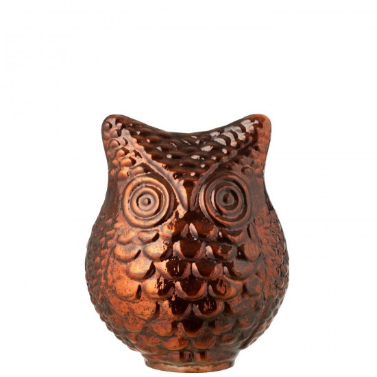J Line Hibou Verre Rouille L20xB20xH25 cm Jline 58585 by Jolipa 58585.