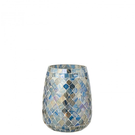 J Line Chandelier Mosaïque Verre Bleu Gris L13xB13xH16 cm Jline 58605 by Jolipa 58605.