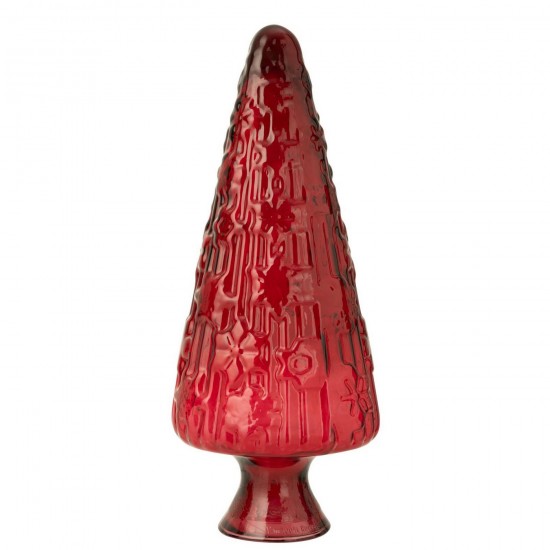 J Line Sapin De Noël Cône Verre Rouge Large L32xB32xH85 cm Jline 58623 by Jolipa 58623.