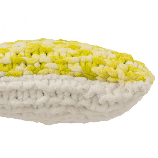 J-Line J Line coussins Jolipa Coussin Tricoté Polyester Vert Blanc.