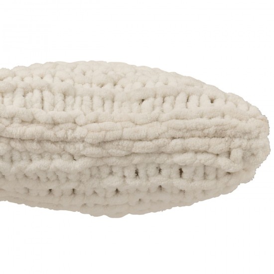 J-Line J Line coussins Jolipa Coussin Tricoté Polyester Blanc.