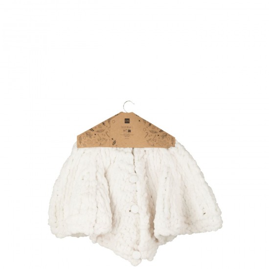 J-Line J Line hivers Jolipa Tapis De Sapin De Noël Tricoté Polyester Blanc.