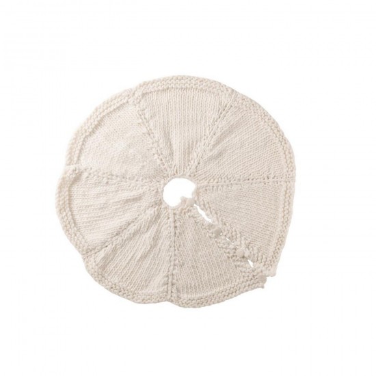 J Line Tapis De Sapin De Noël Tricoté Polyester Blanc L90xB90xH2 cm Jline 58656 by Jolipa 58656.