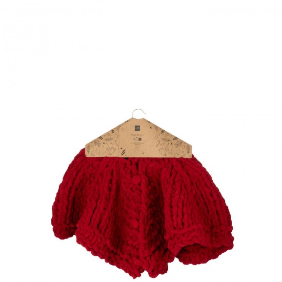 J-Line J Line arbres sapins de noel sur pied Jolipa Tapis De Sapin De Noël Tricoté Polyester Rouge Noël.