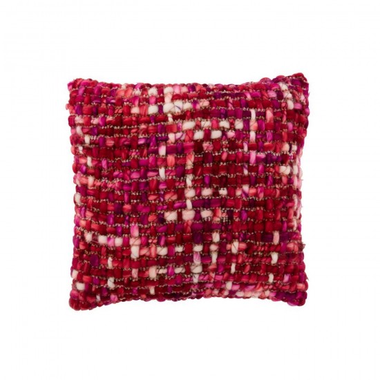 J Line Coussin Tricoté Acrylique Rose Foncé L50xB50xH15 cm Jline 58662 by Jolipa 58662.