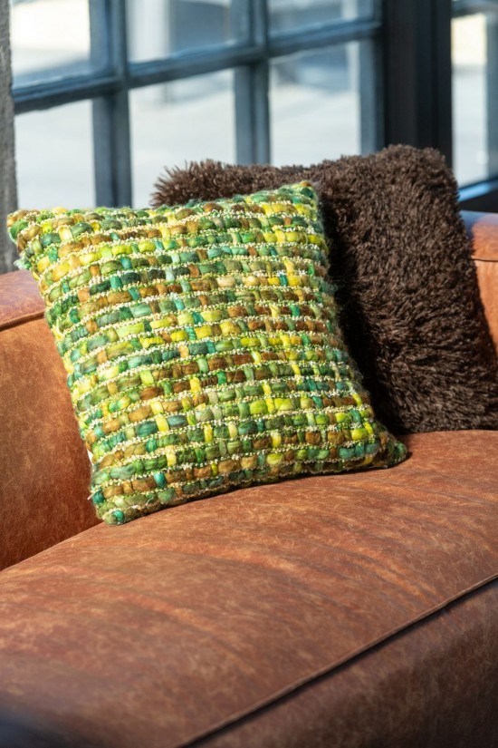 J-Line J Line coussins Coussin Tricoté Acrylique Vert.