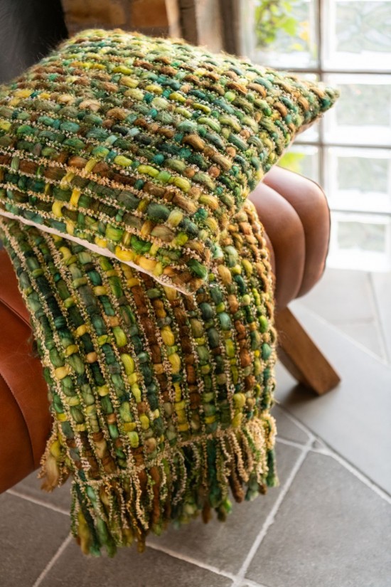 Jolipa Couverture Tricoté Acrylique Vert.