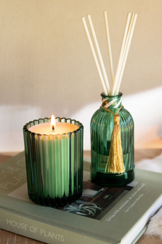 Jolipa Bougie Parfumée Magic Cire Blanc Vert Foncé.