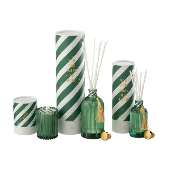 J-Line J Line diffuseurs de parfums Jolipa Diffuseur À Batons Magic Huile Parfumée Blanc Vert Foncé Large.