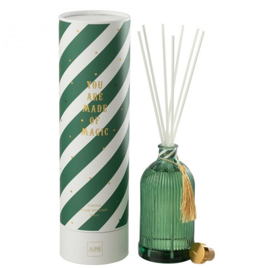 J Line Diffuseur À Batons Magic Huile Parfumée Blanc Vert Foncé Large L10xB10xH36 cm Jline 58725 by Jolipa 58725.