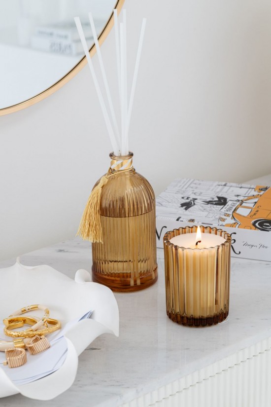 Jolipa Diffuseur À Batons Magic Huile Parfumée Blanc Doré Small.