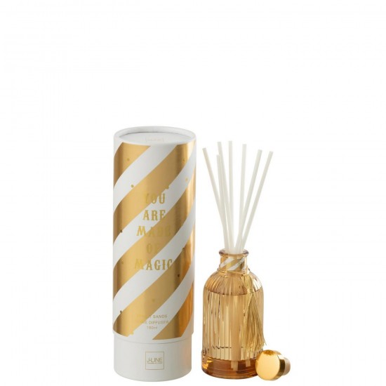 J Line Diffuseur À Batons Magic Huile Parfumée Blanc Doré Small L8xB8xH25 cm Jline 58727 by Jolipa 58727.