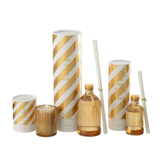 Jolipa Diffuseur À Batons Magic Huile Parfumée Blanc Doré Large.
