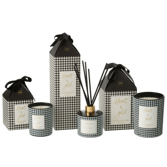 J-Line J Line diffuseurs de parfums Jolipa Diffuseur À Batons Heart Of Gold Huile Parfumée Blanc Noir.